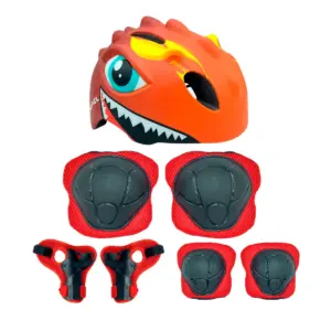Casco Infantil GOSPEL Dinosaurio Kit de Protección Ajustable